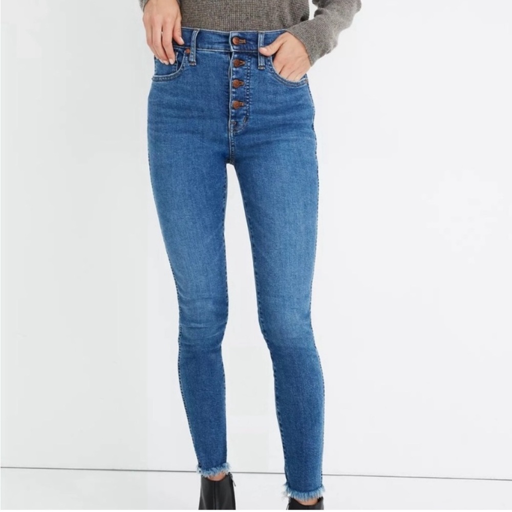Madewell 10” high rise button fly skinny jeans